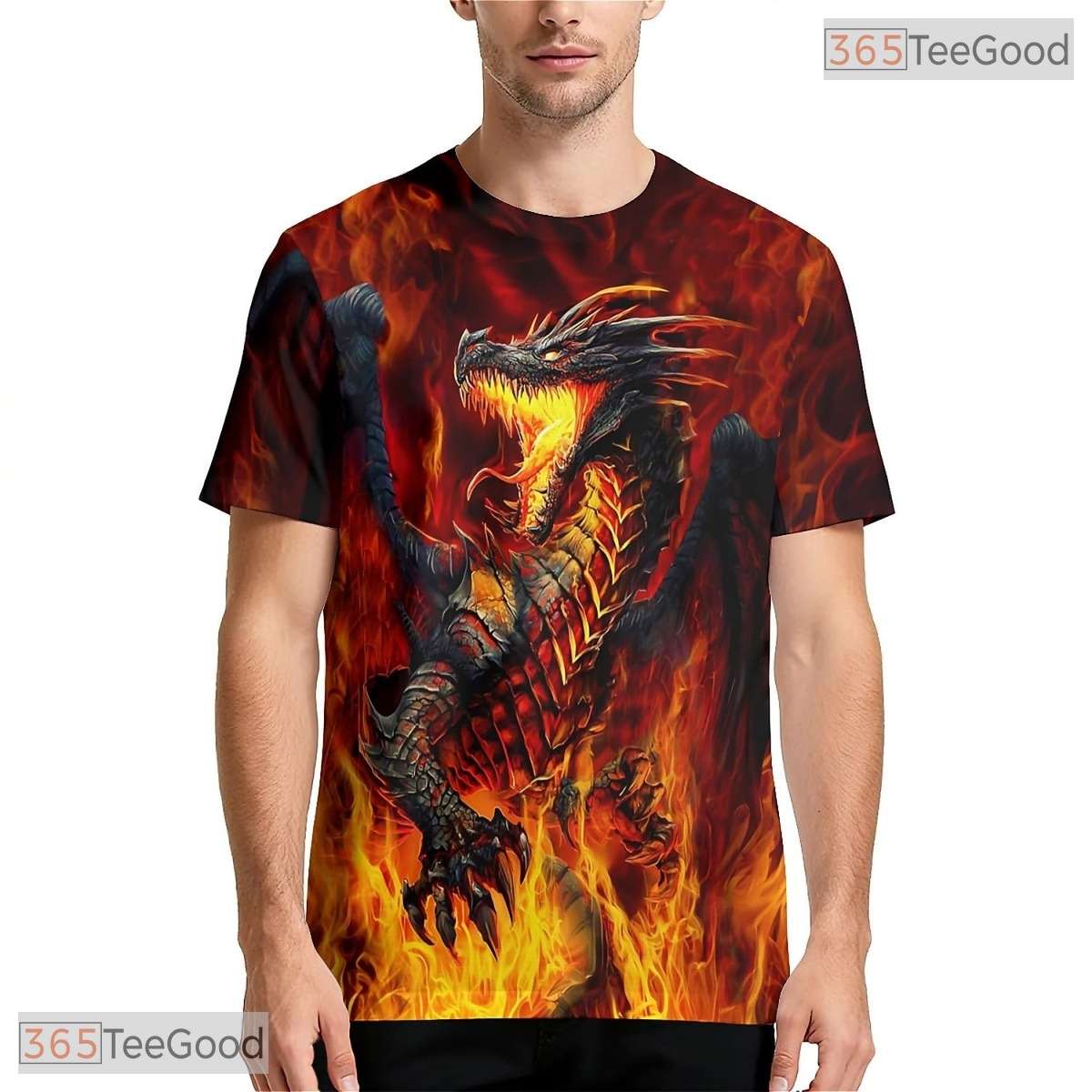 Fierce Dragon Basketball Graphic Art 3D Printed Short Sleeve Unisex Tee Shirt Styles
