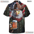 Eagle Cowboy Hat USA Flag Fireworks Patriotic Hawaiian Shirt Unisex Aloha