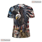 Patriotic Eagle American Flag Graphic 3D Printed Casual Unisex Tee Shirt Styles