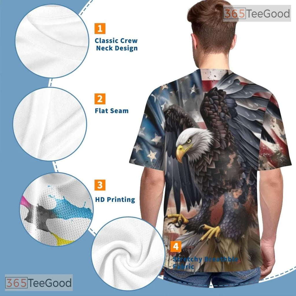 Patriotic Eagle American Flag Graphic 3D Printed Casual Unisex Tee Shirt Styles