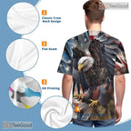 Patriotic Eagle American Flag Graphic 3D Printed Casual Unisex Tee Shirt Styles