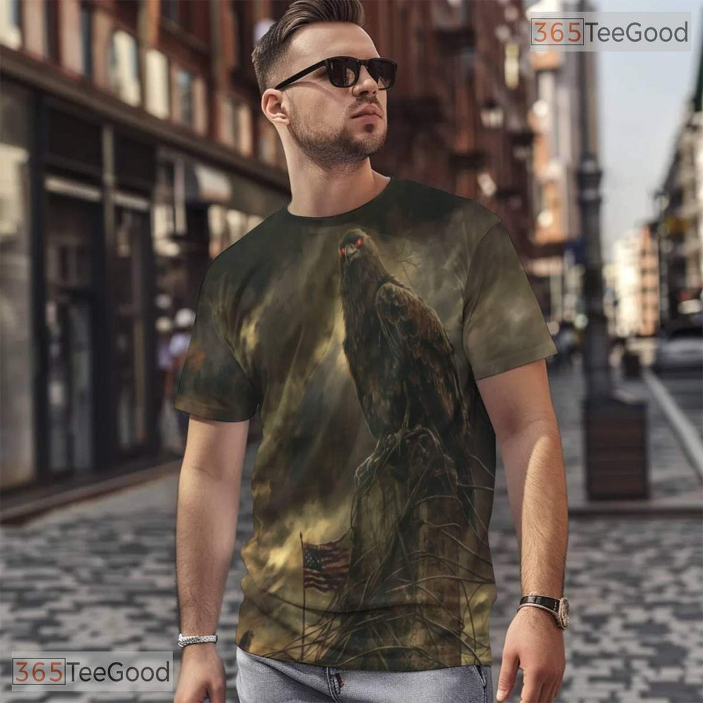 Majestic Eagle American Flag 3D Pattern Printed Casual Unisex T-Shirt Tops Styles