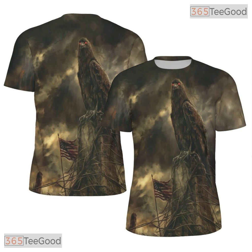 Majestic Eagle American Flag 3D Pattern Printed Casual Unisex T-Shirt Tops Styles
