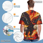 Fierce Eagle Flame Animal Graphic 3D Pattern Printed Casual Unisex T-Shirt Tops