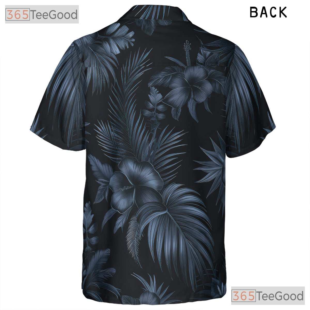 Elegant Black Tropical Palm Print Hawaiian Tee Unisex Casual Resortwear Top