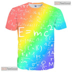 Colorful Math Equation Science 3D Printed Casual Unisex T-Shirt For Men Women