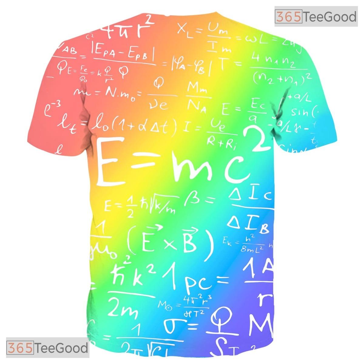 Bright Colorful Math Equation 3D Printed Casual Unisex T-Shirt For Men Women
