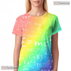 Colorful Math Equation Science 3D Printed Casual Unisex T-Shirt For Men Women
