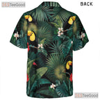 Exotic Toucan Palm Leaf Tropical Beach Aloha Design Hawaiian Shirt Unisex
