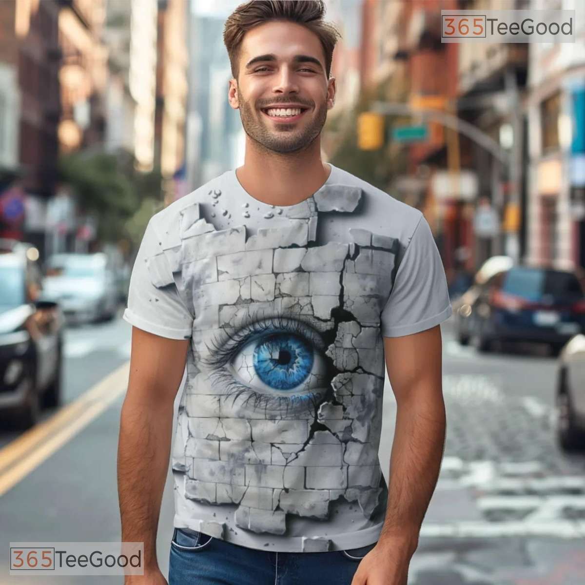 Mystic Eye Abstract Graphic Art 3D Pattern Printed Casual Unisex Tee Shirt Styles