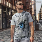 Mystic Eye Abstract Graphic Art 3D Pattern Printed Casual Unisex Tee Shirt Styles