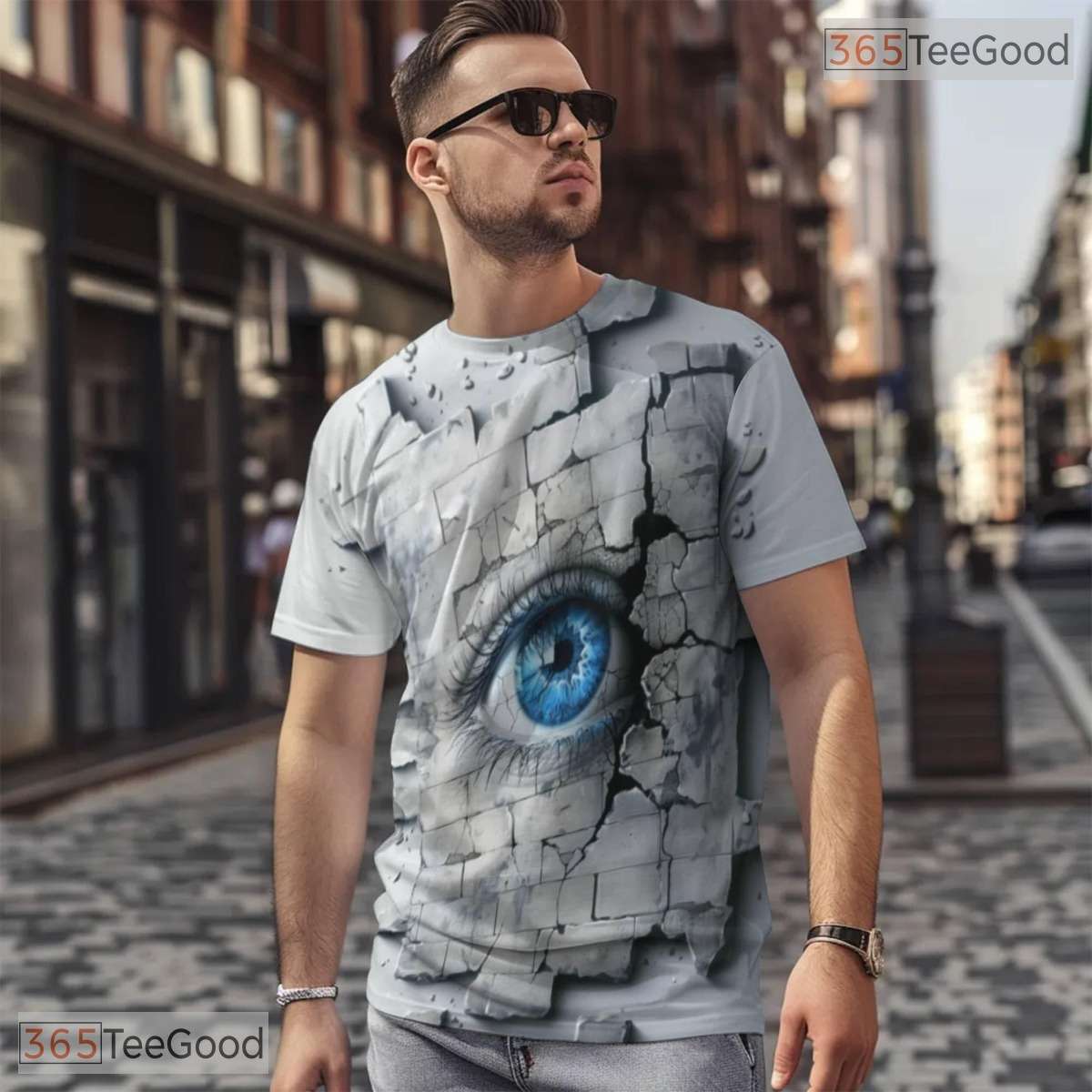Mystic Eye Abstract Graphic Art 3D Pattern Printed Casual Unisex Tee Shirt Styles