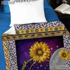 To My Mom Elephant Sunflower Fleece Blanket - Mother Day Quilt Gift From Son