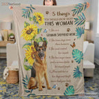 German Shepherd Mom Fleece Blanket - Dog Lover Quilt Gift for Woman with Quote