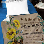 German Shepherd Mom Fleece Blanket - Dog Lover Quilt Gift for Woman with Quote