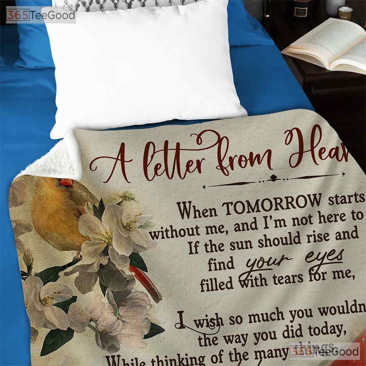 Letter from Heaven Cardinal Fleece Blanket - Sympathy Memorial Quilt Bird Gift