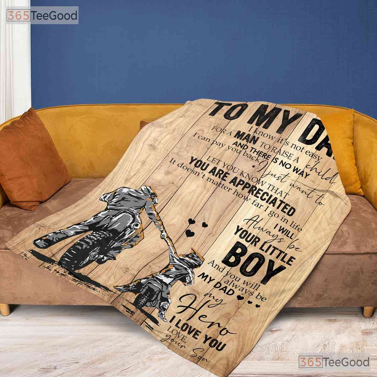 To My Dad Father and Son Fleece Blanket - Meaningful Quilt Gift from Loving Son