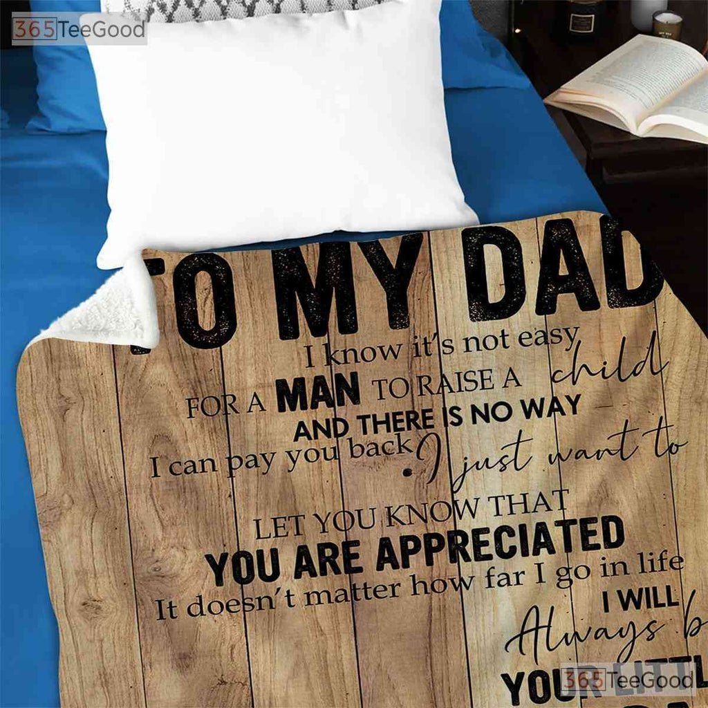 To My Dad Father and Son Fleece Blanket - Meaningful Quilt Gift from Loving Son