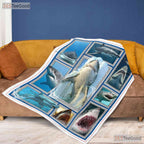 Shark Ocean Fleece Blanket - Marine Life Quilt Gift for Shark Enthusiast Boys