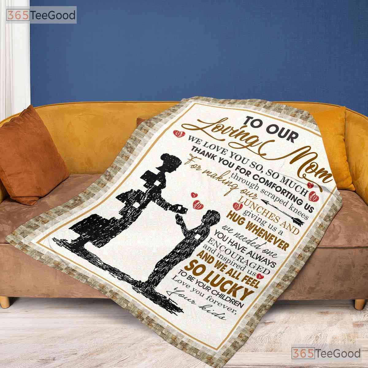 To Our Loving Mom Fleece Blanket - Thank You Quilt Gift from Grateful Children