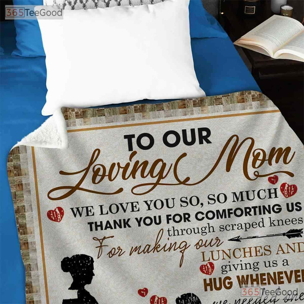 To Our Loving Mom Fleece Blanket - Thank You Quilt Gift from Grateful Children