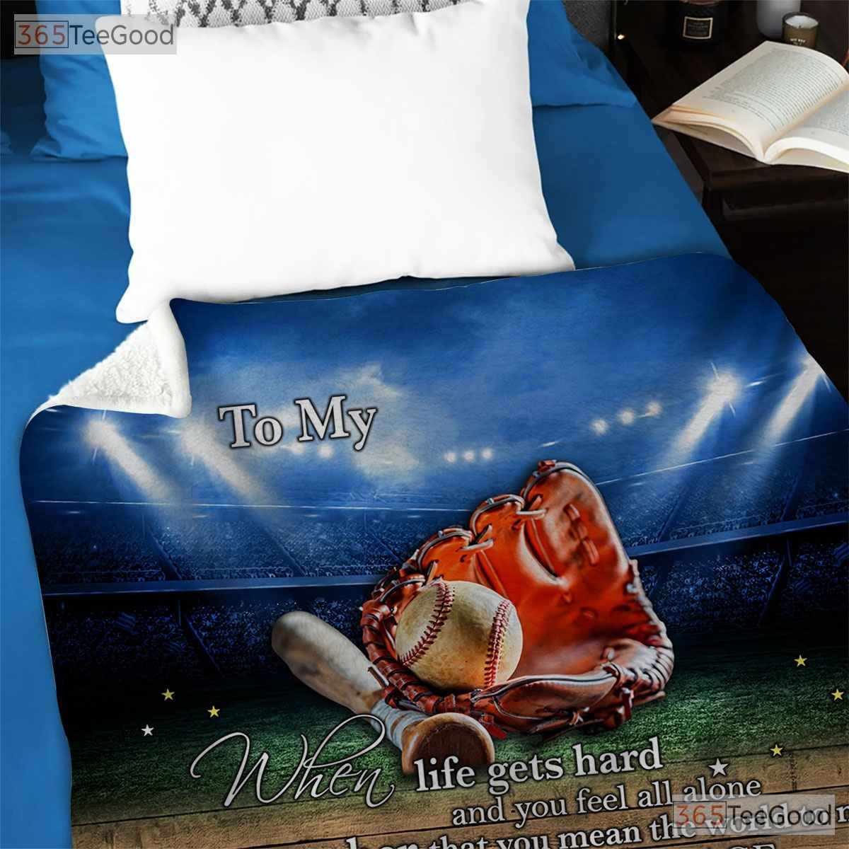 Baseball Life Fleece Blanket - Motivational Quote Quilt Gift for Baseball Lover