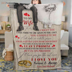 To My Wife Romantic Letter Fleece Blanket - Black White Quilt Gift From Husband