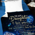 To My Daughter Lion Fleece Blanket - Inspirational Quilt Gift from Dad to Her