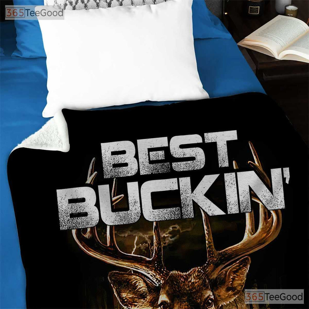 Best Buckin Papaw Ever Deer Fleece Blanket - Funny Hunting Quilt Gift Grandpa