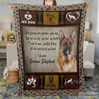 German Shepherd Dog Memorial Fleece Blanket - Pet Loss Sympathy Quilt Gift