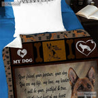 German Shepherd Dog Memorial Fleece Blanket - Pet Loss Sympathy Quilt Gift