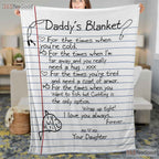 Daddy - s Blanket Letter From Daughter Fleece Blanket - Sentimental Quilt Gift