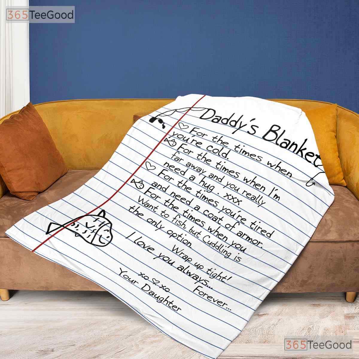 Daddy - s Blanket Letter From Daughter Fleece Blanket - Sentimental Quilt Gift