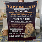 To My Daughter Galaxy Butterfly Fleece Blanket - Space Theme Quilt Gift Dad