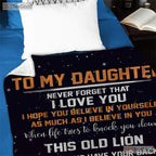 To My Daughter Galaxy Butterfly Fleece Blanket - Space Theme Quilt Gift Dad