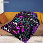 To My Daughter Love Note Fleece Blanket - Encouragement Quilt Gift From Dad