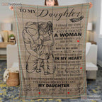 To My Daughter Empowering Words Fleece Blanket - Confidence Quilt Gift Mom
