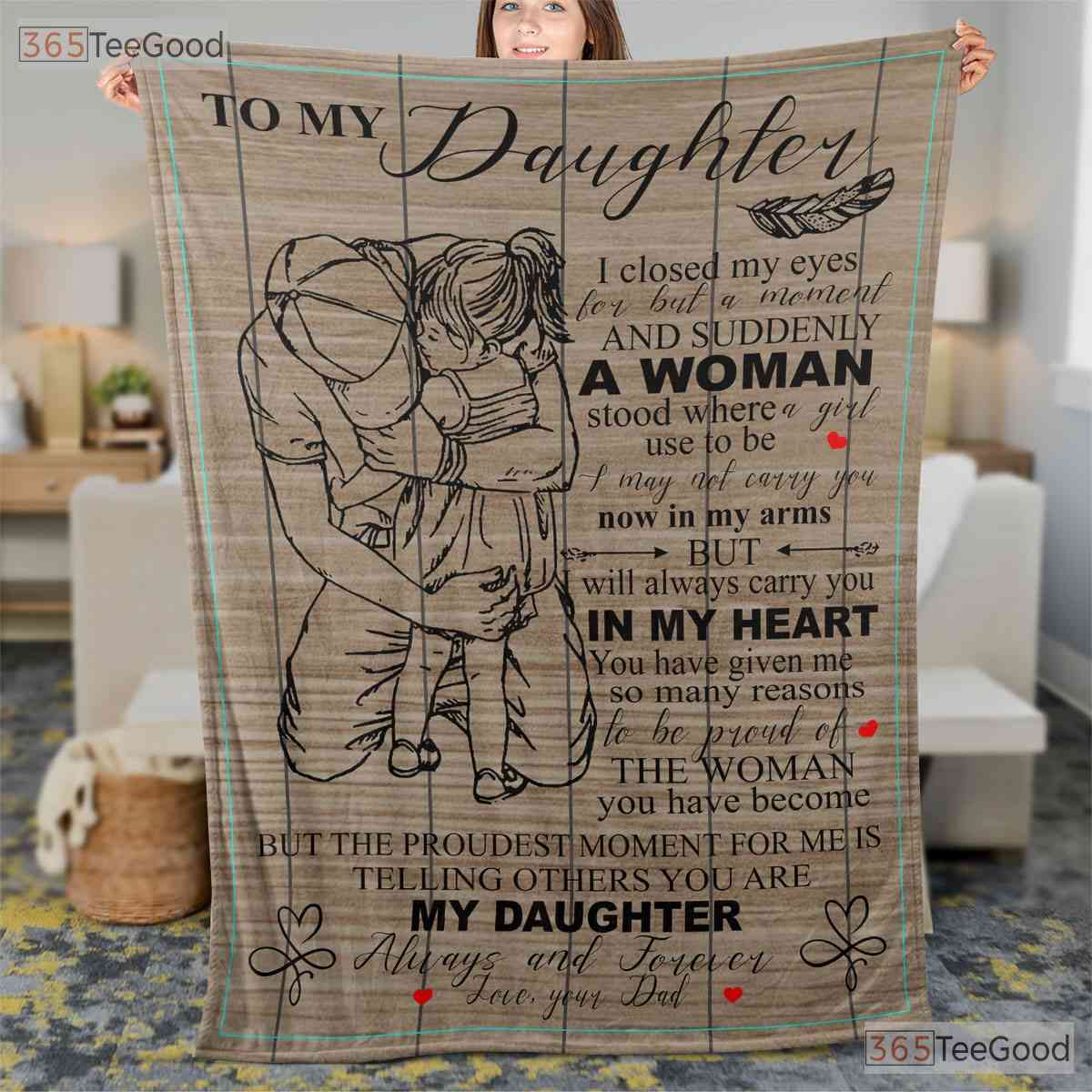 To My Daughter Empowering Words Fleece Blanket - Confidence Quilt Gift Mom