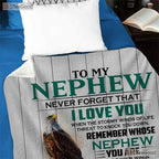 To My Nephew Eagle Fleece Blanket - Motivational Quilt Gift from Aunt to Him