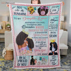 To My Daughter Encouraging Words Fleece Blanket - Love Note Quilt Gift From Mom
