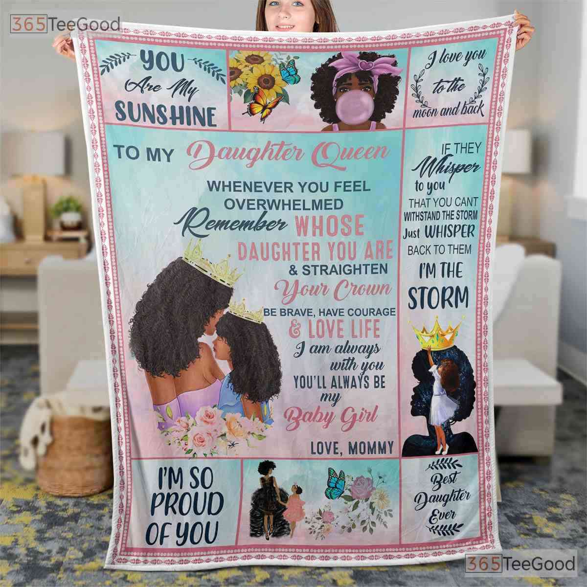 To My Daughter Encouraging Words Fleece Blanket - Love Note Quilt Gift From Mom