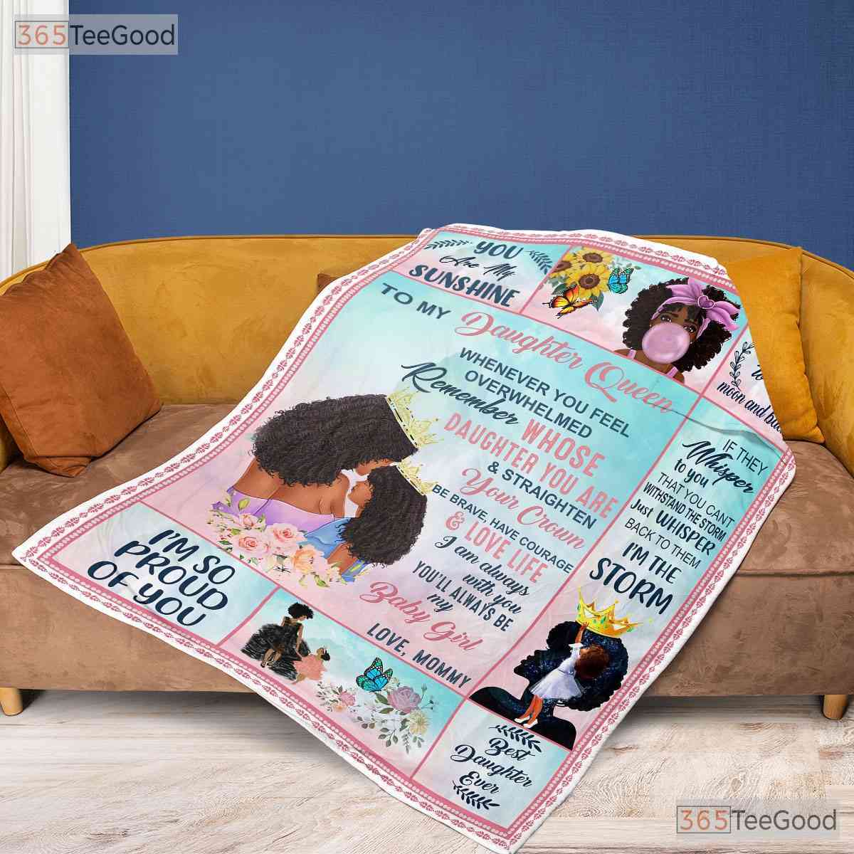 To My Daughter Encouraging Words Fleece Blanket - Love Note Quilt Gift From Mom
