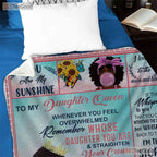 To My Daughter Encouraging Words Fleece Blanket - Love Note Quilt Gift From Mom