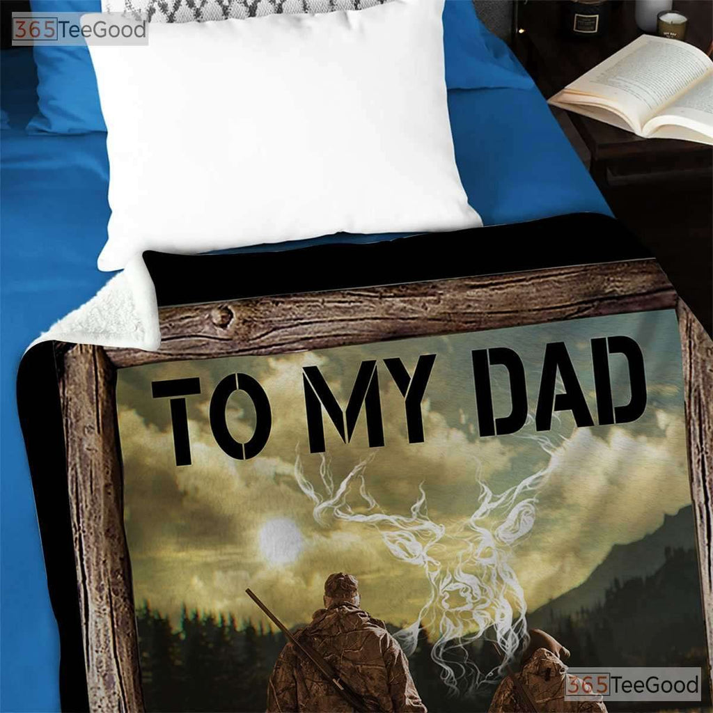To My Dad Forest Life Lessons Fleece Blanket - Wisdom Quilt Gift from Son Love
