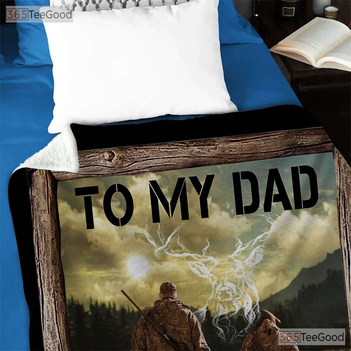 To My Dad Forest Life Lessons Fleece Blanket - Wisdom Quilt Gift from Son Love