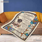 To My Daughter Butterfly Fleece Blanket - Floral Quilt Gift From Mom to Girl