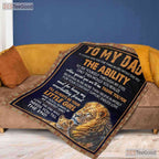 To My Dad Lion Pride Fleece Blanket - Sentimental Quilt Gift from Daughter Love
