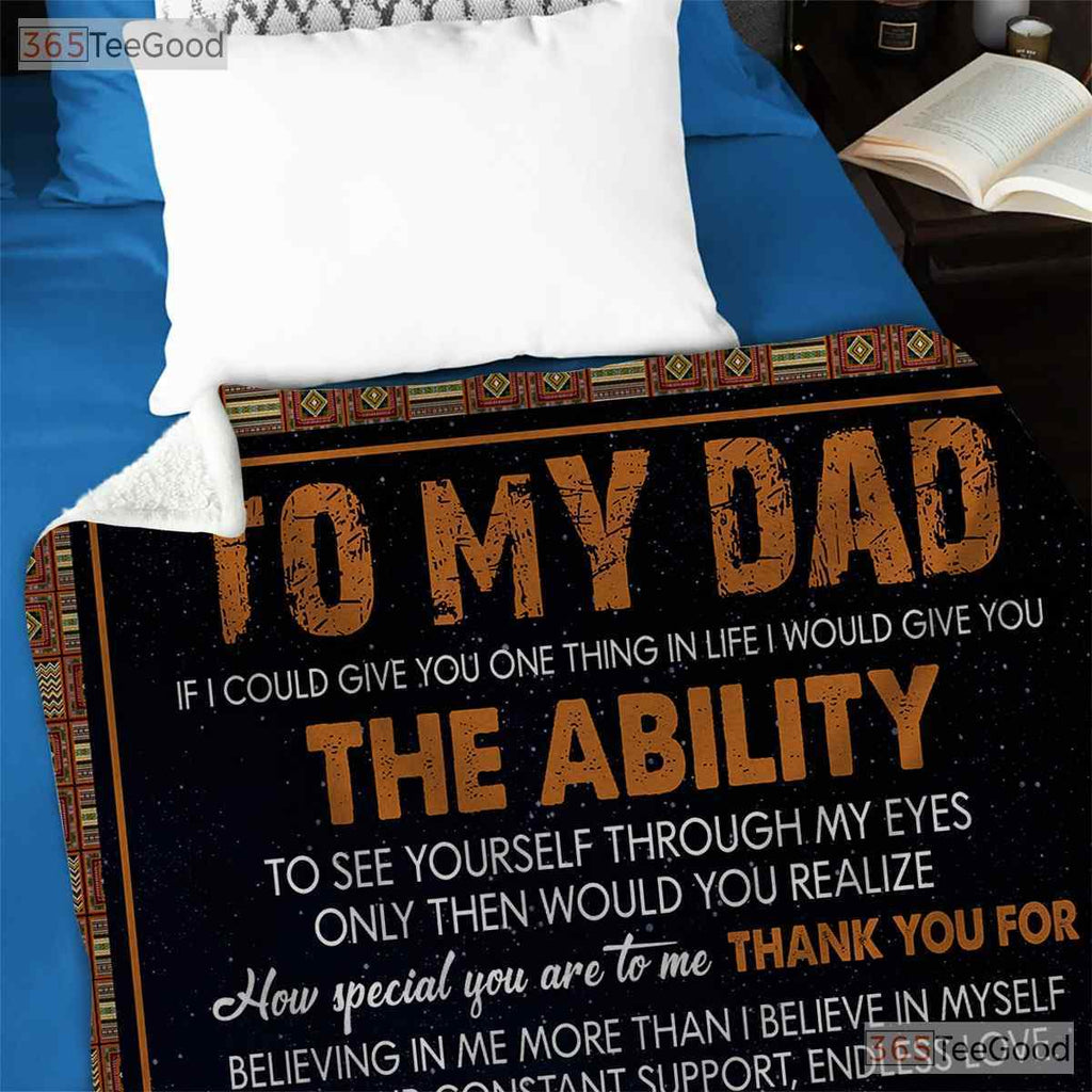 To My Dad Lion Pride Fleece Blanket - Sentimental Quilt Gift from Daughter Love