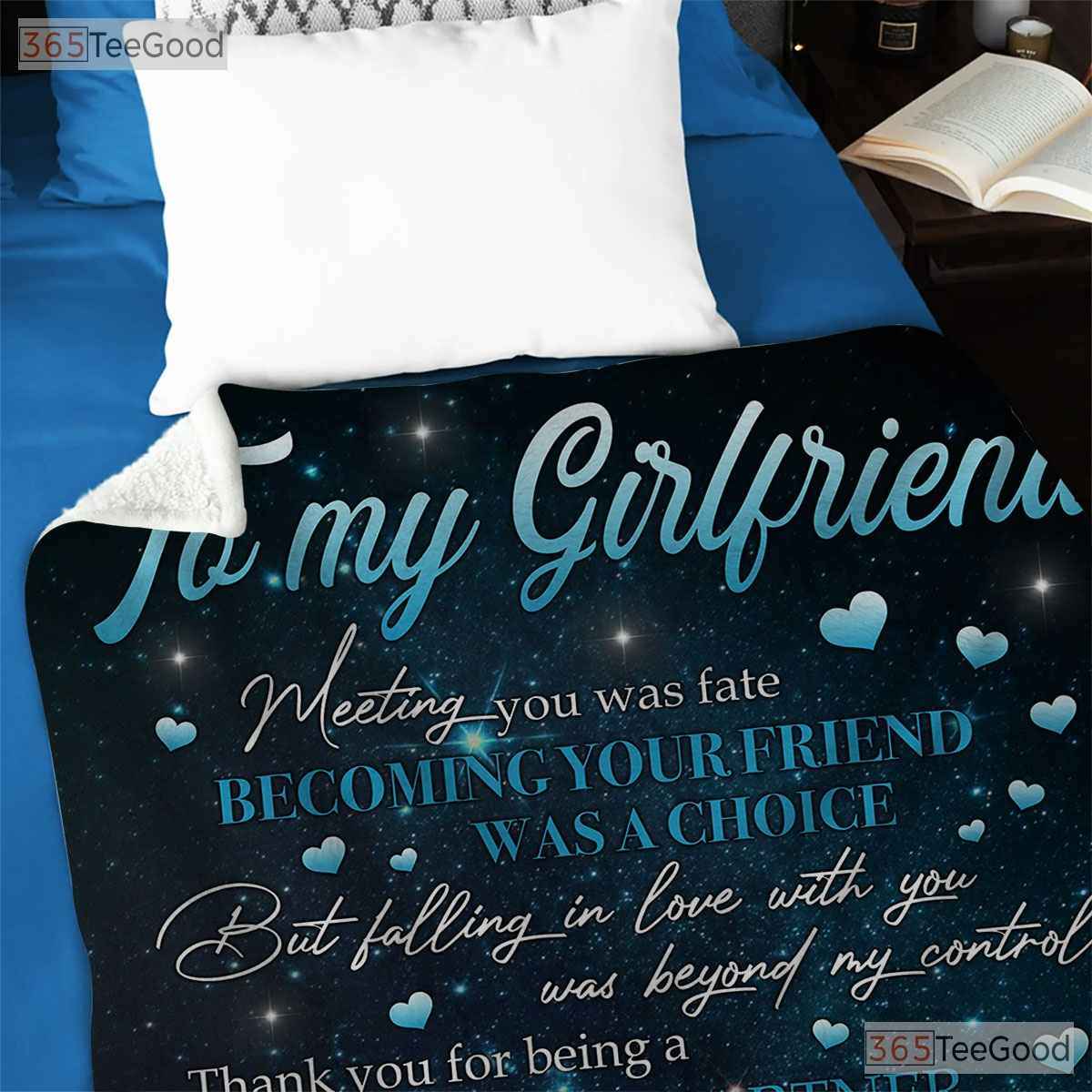 To My Girlfriend Wolf Couple Fleece Blanket - Romantic Quilt Gift from Boyfriend