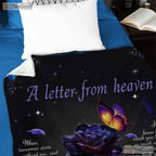 Letter from Heaven Floral Fleece Blanket - Memorial Sympathy Quilt Gift Comfort